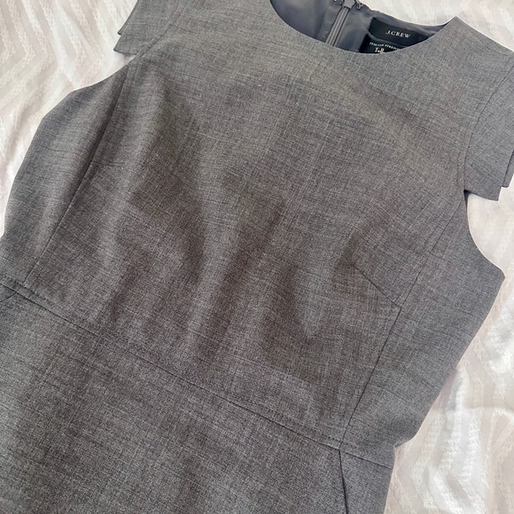 J. CREW Resume Women’s Sheath Cap Sleeve Classic Wool Gray Midi Dress 6 Workwear - Picture 9 of 15